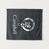 Tenture Scottish Campbell Crest Badge & Tartan (Devant (Horizontal))
