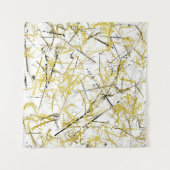 Tenture Scribbles Abstraits - moutarde et Brown (Devant (Horizontal))