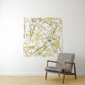 Tenture Scribbles Abstraits - moutarde et Brown (En situation (horizontale))