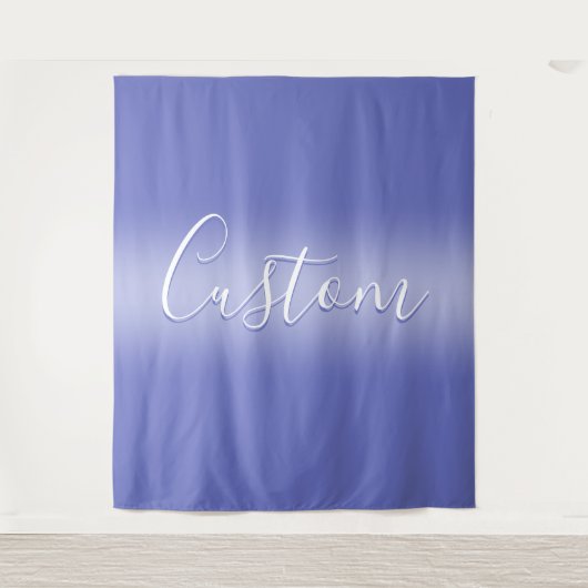Tenture Script cursif modifiable | Violet blanc et violet (Devant)