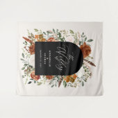 Tenture Script de bienvenue de mariage botanique rustique  (Devant (Horizontal))