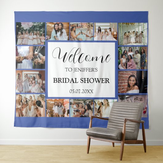 Tenture Script de bienvenue pour la fête de mariage en col (En situation (horizontale))