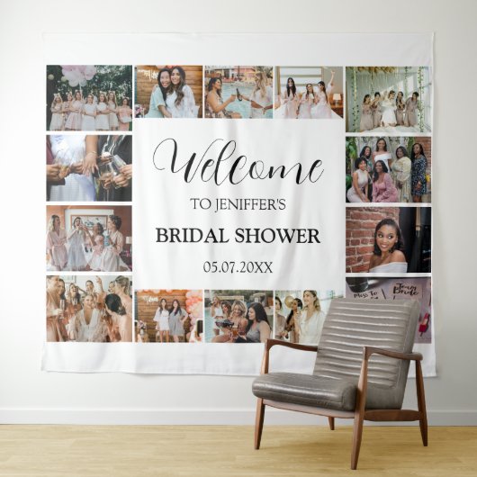 Tenture Script de bienvenue pour la fête de mariage minima (En situation (horizontale))