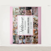 Tenture Script de bienvenue pour la fête prénuptiale Rose  (Devant)