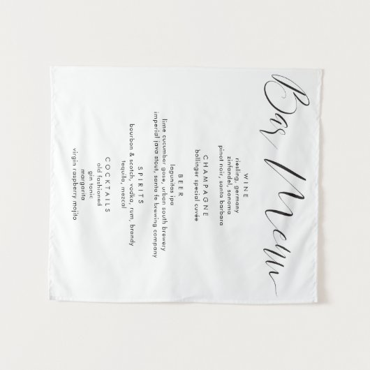 Tenture Script de calligraphie moderne Mariage Boissons Ba (Devant (Horizontal))