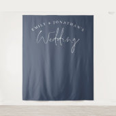 Tenture Script Dusty Mariage bleu marine Arrière - plan ph (Devant)