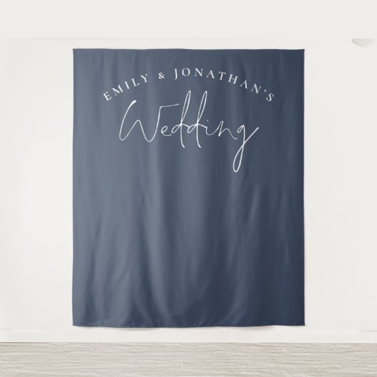 Tenture Script Dusty Mariage bleu marine Arrière - plan ph (Devant)