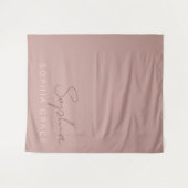 Tenture Script manuscrit moderne personnalisé rose poussié (Devant (Horizontal))