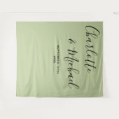 Tenture Script Minimalist Wedding | Sage Green Backdrop (Devant (Horizontal))