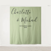 Tenture Script Minimalist Wedding | Sage Green Backdrop (Devant)