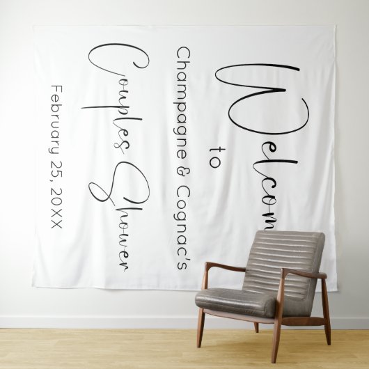 Tenture Script moderne Couples Douche Accueil fond (En situation (horizontale))