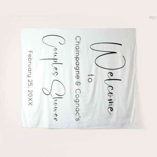 Tenture Script moderne Couples Douche Accueil fond (Devant (Horizontal))