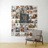 Tenture Script multi-photo pour 70e anniversaire moderne (En situation)
