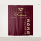 Tenture Script Or moderne Bourgogne Graduation (Devant)