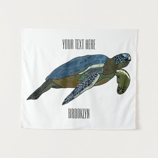 Tenture Sea turtle cartoon (Devant (Horizontal))
