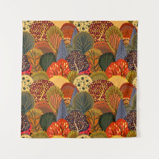 Tenture Seamless background with stylized autumn trees. Fo (Devant)