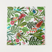 Tenture Seamless decorative pattern with plants and insect (Devant (Horizontal))