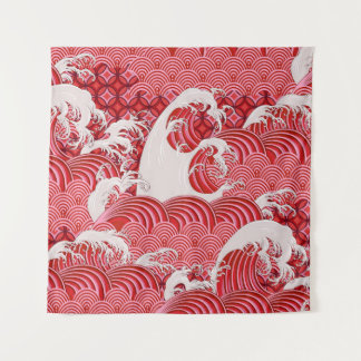 Tenture Seamless decorative pattern with waves in Chinese 