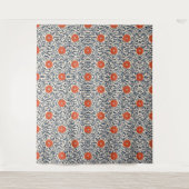 Tenture Seamless floral pattern with vibrant orange flower (Devant)