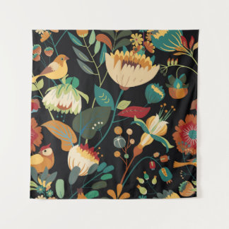 Tenture Seamless floral textile pattern. Floral fantasy wi