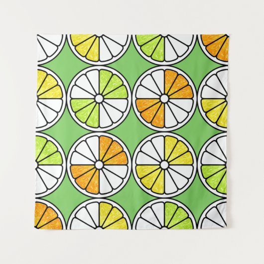 Tenture Seamless fruit pattern. Painted illustration. Oran (Devant)