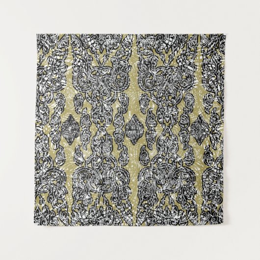 Tenture seamless grunge Cambodian floral patternethnic,ab (Devant)