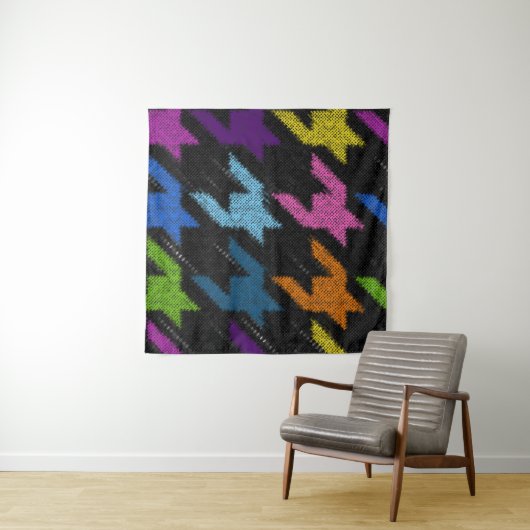 Tenture Seamless Hounds-tooth pattern. Imitation of a text (En situation (horizontale))