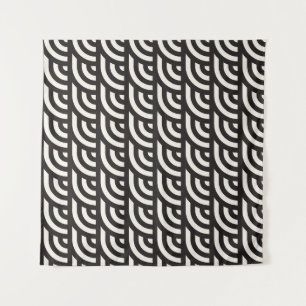 Tenture Seamless monochrome geometric pattern. Abstract st