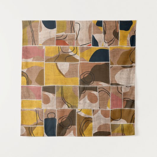 Tenture Seamless patchwork collage mix quilt pattern print (Devant)