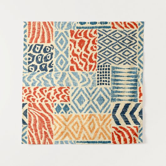Tenture Seamless patchwork pattern. A collection of hand-d (Devant (Horizontal))
