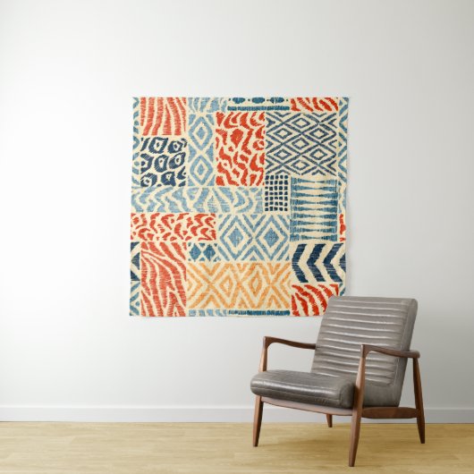 Tenture Seamless patchwork pattern. A collection of hand-d (En situation (horizontale))