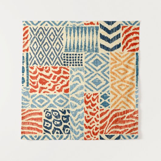 Tenture Seamless patchwork pattern. A collection of hand-d (Devant)