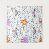 Tenture Seamless pattern background with patch cartoon sta (Devant (Horizontal))