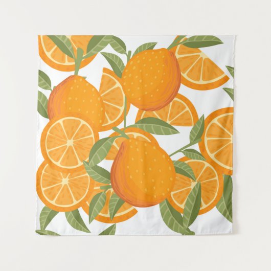 Tenture Seamless pattern of orange citrus yellow fruit who (Devant)