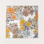 Tenture Seamless pattern of orange, yellow, beige flowers  (Devant)