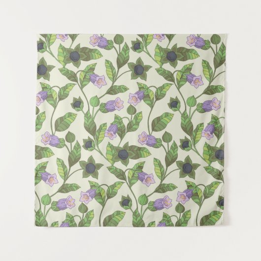 Tenture Seamless pattern with belladonna flowers. A bush w (Devant)