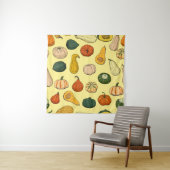 Tenture Seamless pattern with different hand drawn squashe (En situation)