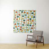 Tenture Seamless pattern with different hand drawn squashe (En situation)