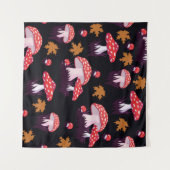 Tenture Seamless pattern with fly agaric and maple leaves. (Devant (Horizontal))