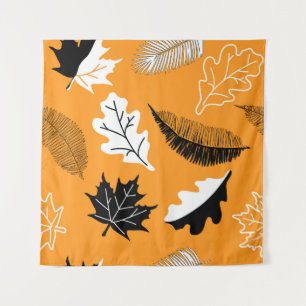 Tenture seamless pattern with leaves. Autumn collection. F