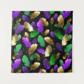 Tenture Seamless Pattern with Mardi Gras feathers (Devant)