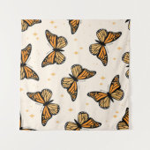 Tenture Seamless pattern with monarch butterflies. Contemp (Devant (Horizontal))