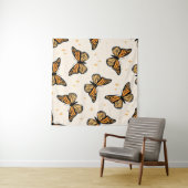 Tenture Seamless pattern with monarch butterflies. Contemp (En situation (horizontale))