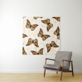 Tenture Seamless pattern with monarch butterflies. Contemp (En situation)
