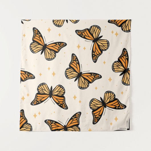 Tenture Seamless pattern with monarch butterflies. Contemp (Devant)