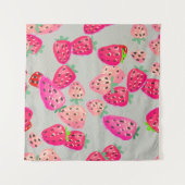 Tenture Seamless pattern with ripe strawberry. Hand drawn (Devant (Horizontal))
