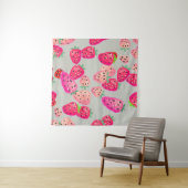 Tenture Seamless pattern with ripe strawberry. Hand drawn (En situation (horizontale))