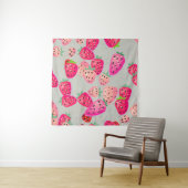 Tenture Seamless pattern with ripe strawberry. Hand drawn (En situation)