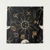 Tenture Seamless pattern with the Horoscope circle with Zo (Devant (Horizontal))