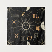 Tenture Seamless pattern with the Horoscope circle with Zo (Devant)